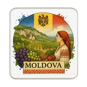 Moldova Fridge Magnet Fridge Magnet | Travel Souvenir Collectible Gift - Foto 1 di 5