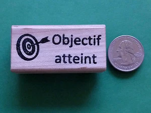 Objectif atteint - French Teacher's Wood Mounted Rubber Stamp - Picture 1 of 1