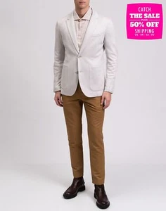 PVP €393 PAOLO PECORA Chaqueta Blazer Tejida IT50 US40 L Mezcla de Lino Hecha en Italia - Imagen 1 de 11