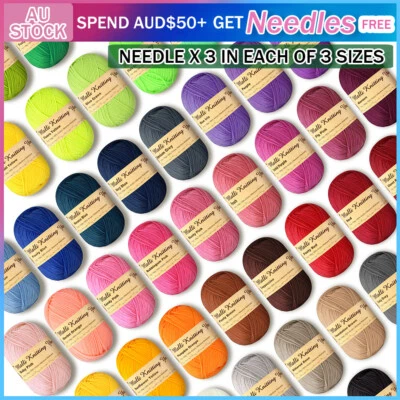 !!!OLD Version 8ply Malli Knitting Yarn Acrylic Crochet Craft Soft Thread Ball - image 1 of 2