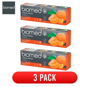 3x 100g/3.5 oz Biomed Citrus Fresh Toothpaste 3 Pack - Picture 1 of 2