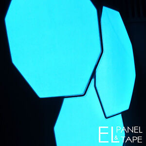 Leuchtende achteckige EL-Form - leuchtende Folie in hellblau * £9,00* - verschiedene Unterlage