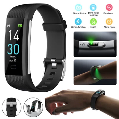 Fitness Activity Tracker Blood Pressure Heart Rate Sport Fitbit Smart Watch - Image 1 of 4