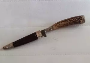Altes Jagdmesser, Hirschfänger mit Lederscheide abzugeben - Bild 1 von 2