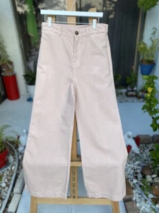 BCBG Linen Cotton Blend Light Peach Wide Leg High Waist Jeans 28 - Picture 1 of 16