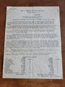 Glen Mosa Oil Syndicate Toronto Ontario 1919 Productivity Report Brochure/Map - Picture 1 of 2