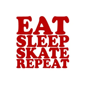 Eat Sleep Skate Repeat Vinyl Sticker decal RED GLOSS 10 x 10 cm - Picture 1 of 2
