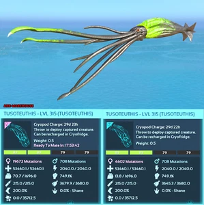 Coppia di accoppiamenti Tusoteuthis neri e verdi - Tuso - Ark Ascesed Crossplay PVE - Foto 1 di 2