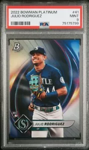 2022 Bowman Platinum base card -#41- Julio Rodriquez-PSA-9-mint-75175799 - Picture 1 of 2
