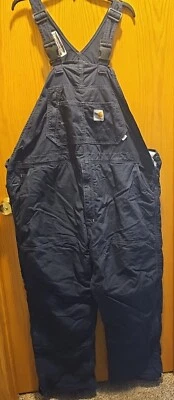 Carhartt 102691-410 FR  Quilt Lined Bib Overalls Mens Size 40x32  Used Good Cond - Image 1 of 4