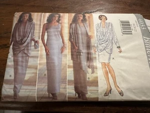 Robe formelle à glissière de réservoir Butterick 4033 et motif veste drapée 18 20 22 non coupée - Photo 1/3