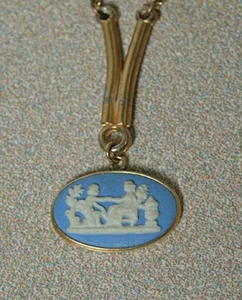 Ciondolo cammeo vintage Wedgwood diaspro blu - Foto 1 di 6