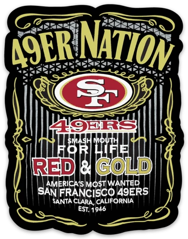 San Francisco 49ers "49ers Nation" Mini Poster Type NFL Football Die-cut MAGNET Cover