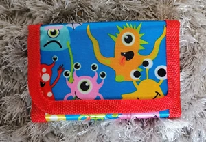 Wallet rip strip Monster style Tri fold, Small , photo window, school gift - Picture 1 of 3