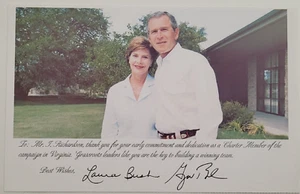 Autographed Picture of George W. Bush and Laura Bush 6 x 8 Charter member - Picture 1 of 4