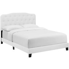 Modway Amelia King Faux Leather Bed With White Finish MOD-5993-WHI