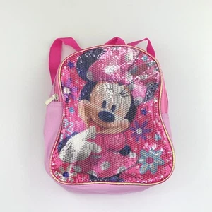 Disney Minnie Mouse Mini Backpack Sequin Pink with Straps 8”x 10” - Picture 1 of 21