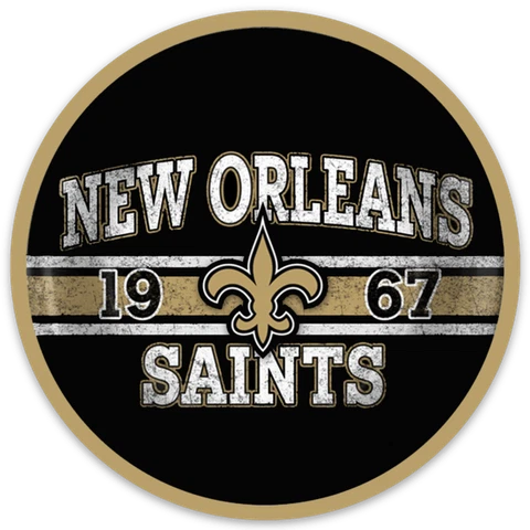 New Orleans Saints 1967 Black Gold Fleur-De-Lis type round Round Die-cut MAGNET Cover
