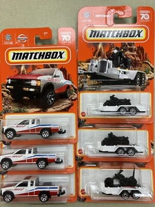 (3) Matchbox '95 Nissan Hardbody & (3) Rimorchio abbinato con Bici - Foto 1 di 2