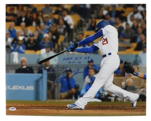 TRAYCE THOMPSON 'Walk off HR 5-10-16' Signed LA Dodgers 16x20 Photo (PSA/DNA) - Picture 1 of 5