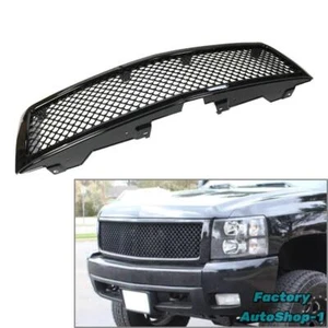 Front HoneycombBumper Center Grille Grill For Chevy Silverado 1500 2007-13 - Picture 1 of 11