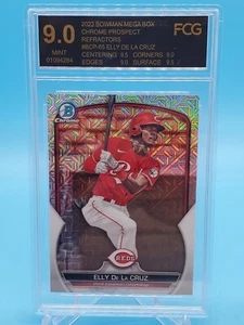 2023 Bowman Chrome Mega Box Elly De La Cruz Rookie Card Graded FCG 9 MINT! - Picture 1 of 2