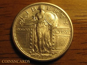 1917-P Type 1 Standing Liberty Quarter Uncirculated FH Full Head Monster Scarce! - Picture 1 of 2