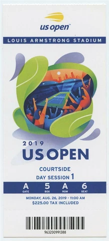 8/26 2019 US Open Tennis Courtside FULL TICKET Bianca Andreescu Serena Williams Cover