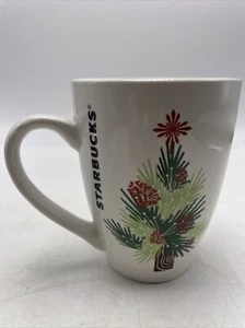 Starbucks Christmas Tree Mug Cup 2011 Pine Cone Holiday Coffee Tea Tumbler 16 oz - Picture 1 of 6
