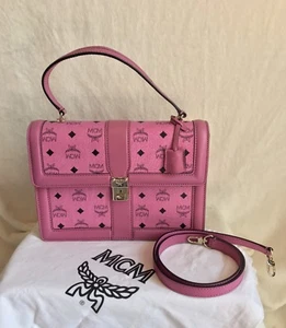 MCM Pink Leather Handbag + Shoulder Strap, 12 X 8.5 X 3.5 - Picture 1 of 12