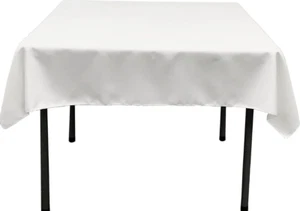 Textile Topia-White Tabletop - 52" x 52", Spun Polyester - Durable & Easy-Clean - Bild 1 von 2