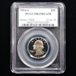 1991-S Proof Washington Quarter 25c - PCGS GRADED PR69DCAM - Picture 1 of 4