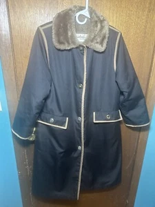 Bonnie Cashin For Russle Taylor Woman’s Size 6 Black Turn Lock Long Coat - Picture 1 of 5