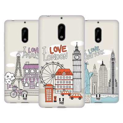 FUNDA DE GEL SUAVE HEAD CASE DESIGNS DOODLE CITIES PARA TELÉFONOS NOKIA 1 Foto 1 de 4