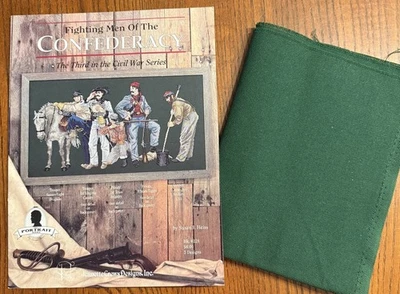 Fighting Men of the Confederacy Patriotic Cross Stitch Pattern and Fabric - Image 1 of 2