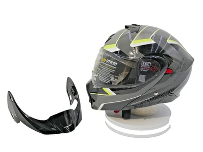 SCORPION EXO-GT930 TRANSFORMER HELMET MORPH GREY/HI-VIZ SIZE XL - 93-1406 - Image 1 of 4