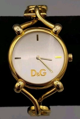 D&G Dolce & Gabbana Watch Women's DW0500 Flock Analog White Leather Strap Works - Image 1 of 4