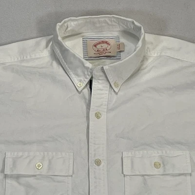 Brooks Brothers Shirt Mens Large White Supima Cotton Slim Fit Button Down OCBD - Image 1 of 4