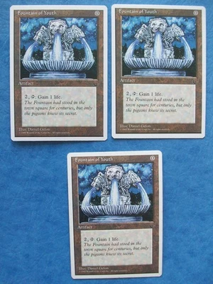 MTG Magic the Gathering FOUNTAIN OF YOUTH CHRONICLES LP X3 ACTUAL PICTURES - Image 1 of 2