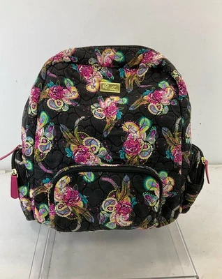 Mochila Luv Betsey Johnson Negra Multicolor Estampada Tela Acolchada Foto 1 de 4