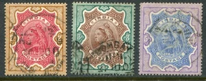 Indien 1895 2r, 3r & 5r SG 107-109 gebraucht (Kat. 80£) "D" Telegraphic Cancelations - Bild 1 von 1