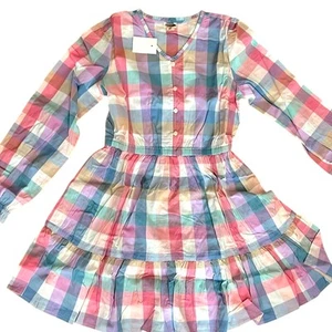 NWT CREWCUTS J. CREW FACTORY girls plaid tiered dress 12 - Picture 1 of 10