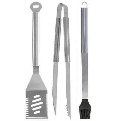 Master Forge 3 Piece Prestige Stainless Steel Tool Set For BBQ Grill Cooking! - Image 1 of 4