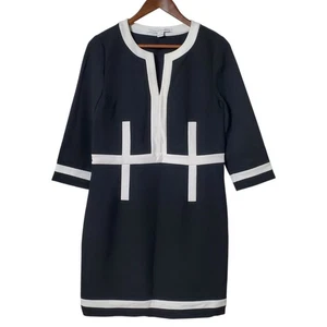Vestido recto DVF Diane Von Furstenberg PETRA talla 10 bloques de color negro para mujer - Imagen 1 de 11