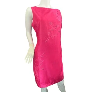 Women's Vintage Sheri Martin New York Petites Sheath Dress Embroidered 12P - Picture 1 of 13