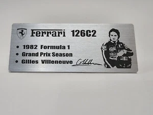 1/12 Ferrari 126 C2 Gilles Villeneuve Metal Name Plate Plaque for Protar MFH etc - Picture 1 of 3