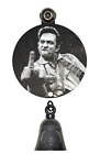 Johnny Cash Round Bell Hanger / Mount with Gloss Black Bell Motorcycle Harley 