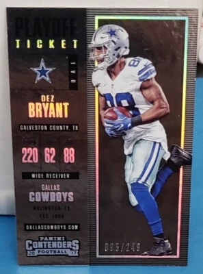 🔥2017 Contenders Dez Bryant Playoff Ticket Parallel /249 Cowboys Free Shipping - Image 1 of 2