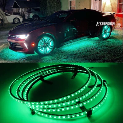 15.5'' RGB LED Wheel Ring Lights Turn Signal Brake Light For Chevrolet Camaro SS - Image 1 of 4