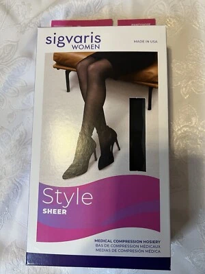 Pantimedias transparentes para mujer Sigvaris negras 15-20 mmHg talla SM NUEVAS EN CAJA Foto 1 de 4